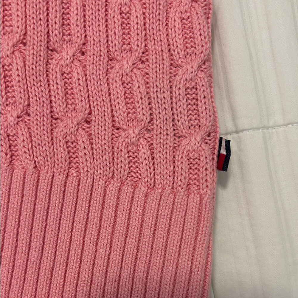 Tommy Hilfiger Pink Preppy Cable Knit Sweater Size Medium NWOT Casual - Picture 5 of 9